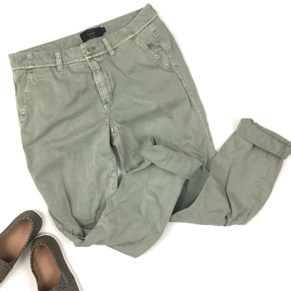 J. Crew Straight Leg Pants in Sage Green